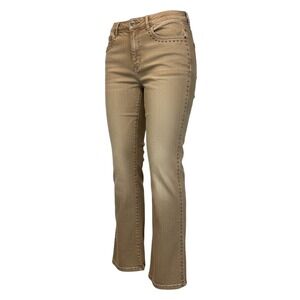 Vintage Lauren Jeans Co Ralph Lauren Studded Flare Jeans Tan Size 6 Hong Kong